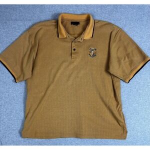 VTG North 44 Polo Shirt XL Yellow Knit Westwood Plateau Golf Embroider Crest‎